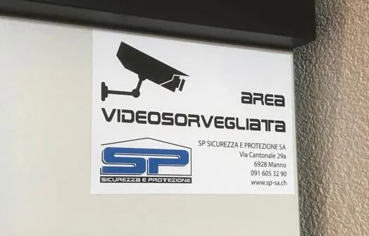 cartello di area video sorvegliata studio fisio 3L